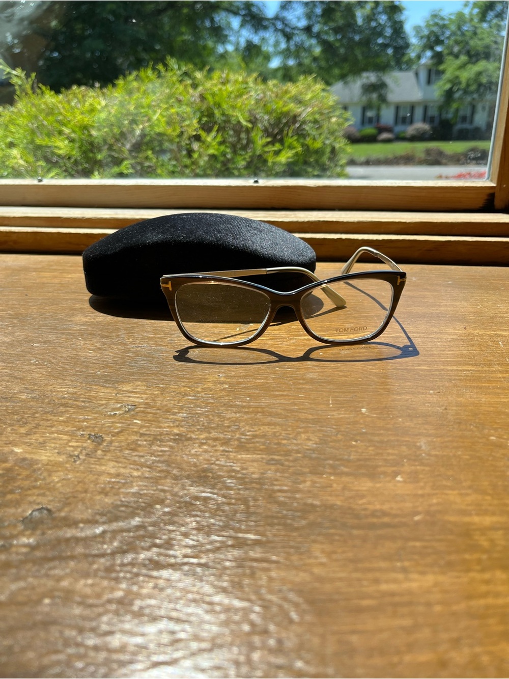 Tom Ford Women's Cat-Eye Glasses in Brown and Gold